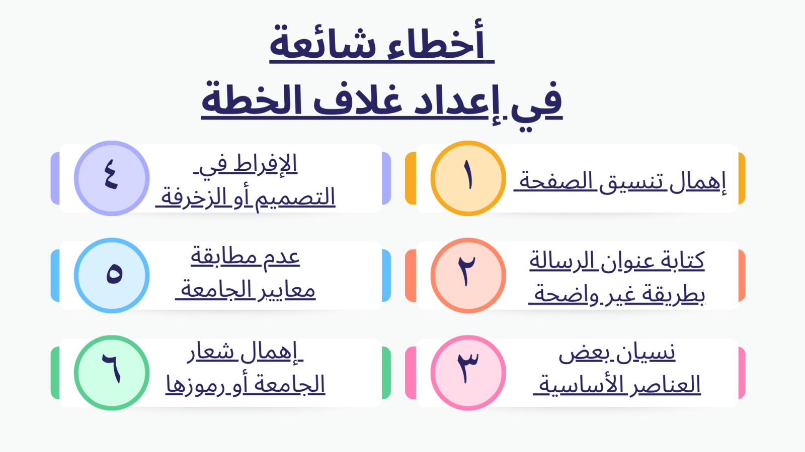 أخطاء شائعة في إعداد غلاف الخطة